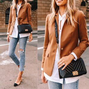 J Crew Regent Blazer Wool Camel Tan Classic Neutral, Sz 0